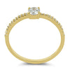 varitsa-jewellers - Solid 14K Yellow Gold Round 4mm Clear Engagement Ring - 01WS02